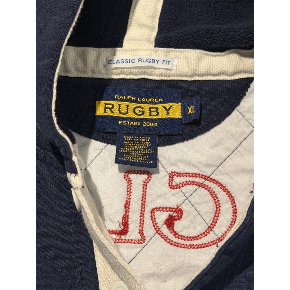 Polo Ralph Lauren Vintage Rugby Long Sleeve Embroidered England 13 Mens XL - Picture 5 of 8